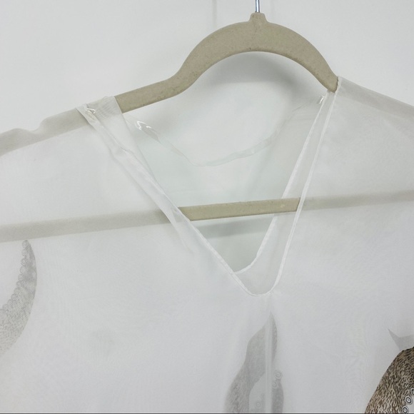 Cruise Club Floral Fringe pullover V-neck Coverup - Picture 4 of 15